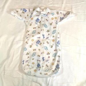 Chaps White and Blue Kids Pajamas Sleep Sack